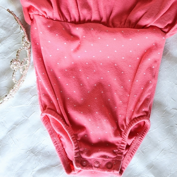 SOLD Carter 9m Bodysuit Dress Pink&Wht Polka Dot - Picture 3 of 8